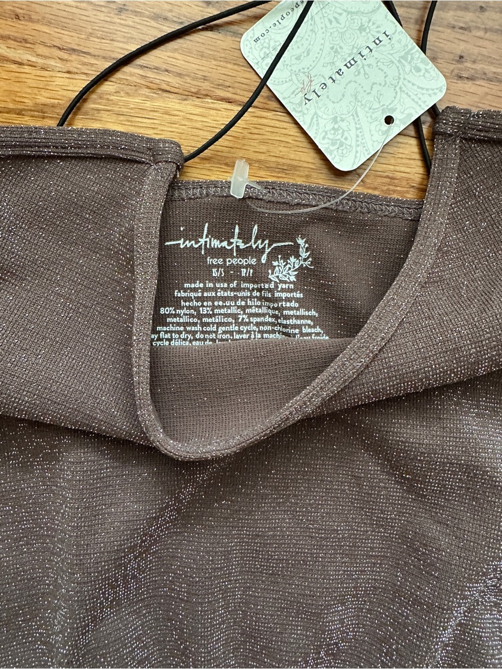 Free People Brown Metallic Sparkle Tank